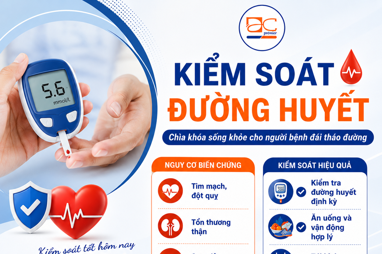KIỂM SOÁT ĐƯỜNG HUYẾT – CHÌA KHÓA SỐNG KHỎE CHO NGƯỜI BỆNH ĐÁI THÁO ĐƯỜNG